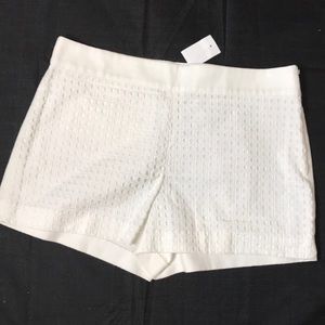 J. Crew White Textured Women Shorts